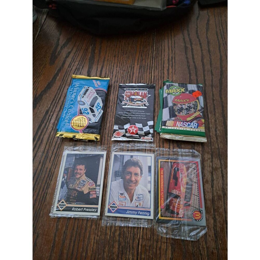 Vintage NASCAR Card Lot 1992-1993 Sealed Packs Trax Maxx McDonald's Davy Allison